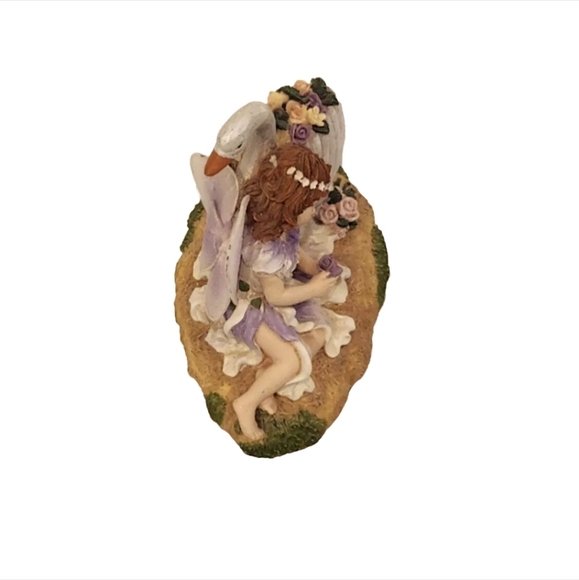 Lisa Jane Sleeping Fairy with Flower Swan Rare Vintage Enesco Figurine - Picture 4 of 7